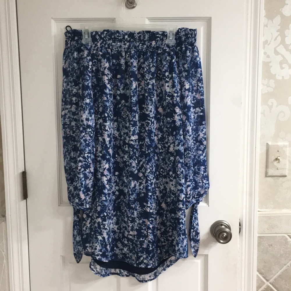 WAYF Off the Shoulder Printed Dress